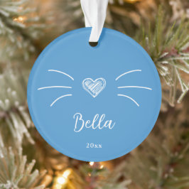 Mooie kattenfoto blauw ornament