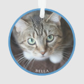 Mooie kattenfoto blauw ornament (achterkant)