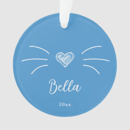 Mooie kattenfoto blauw ornament
