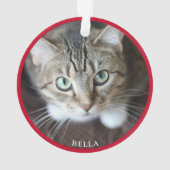 Mooie kattenfoto rood ornament (achterkant)