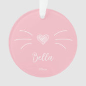 Mooie kattenfoto roze ornament (voorkant)