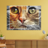 Mooie kattengezicht collage canvasprint canvas afdruk (Insitu (Woonkamer))