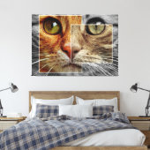 Mooie kattengezicht collage canvasprint canvas afdruk (Insitu (Slaapkamer))
