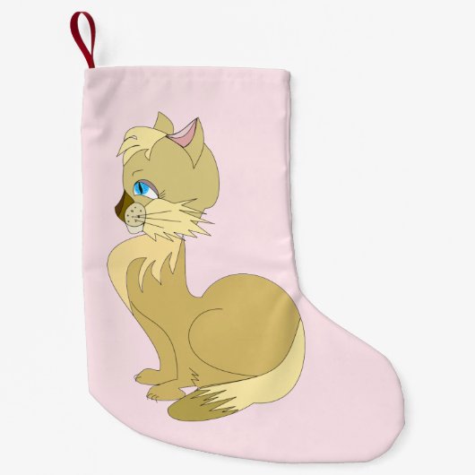 Mooie kattenkerst kous kleine kerstsok (Voorkant)