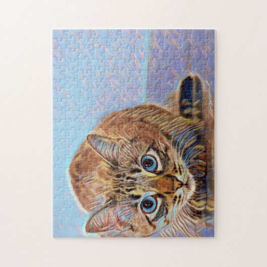 Mooie kattenkleuren, maar ook violet legpuzzel (Verticaal)