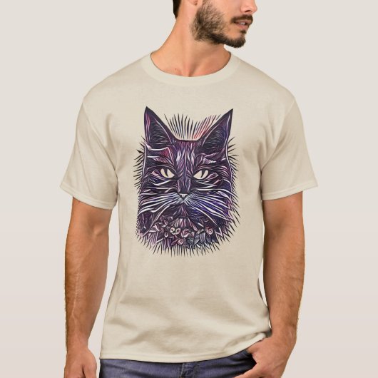 Mooie kattenkop illustratie t-shirt (Voorkant)