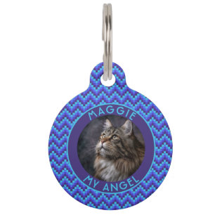 Mooie Kattenliefhebber Cadeau Chevron Huisdierpenning