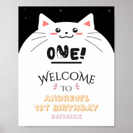 Mooie kattenlijst met glinsterende sterren welkoms poster