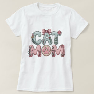 Mooie Kattenmoeder Grafische T-Shirt