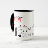 Mooie kattenmoeder mok (Voorkant links)