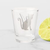 Mooie kattenmonogram shot glas (Achterkant)