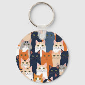 Mooie Kattenmonogram Sleutelhanger (Achterkant)