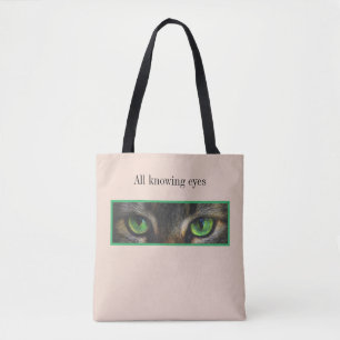 Mooie kattenogen op beige tote bag