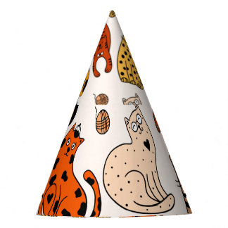 Mooie kattenpatroon feesthoedjes