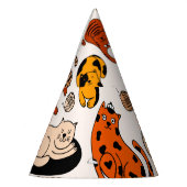 Mooie kattenpatroon feesthoedjes (Links)
