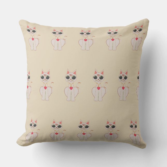 Mooie Kattenpatroon Kussen (Voorkant)