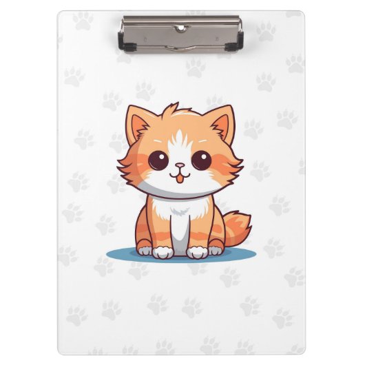 Mooie Kattenpootafdruk Klembord Esthetisch Kattend (Voorkant)