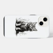Mooie Kattenpotloodschets iPhone Hoesje (Achterkant horizontaal)