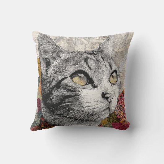 Mooie Kattenprint Worpkussen Kussen (Achterkant)
