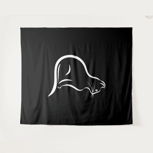 Mooie kattentekening voor dierenvrienden. wandkleed (Voorkant (horizontaal))