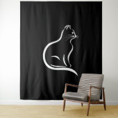 Mooie kattentekening voor dierenvrienden. wandkleed (In situ)