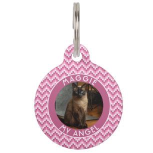 Mooie Kattenvader Cadeau Chevron Huisdierpenning