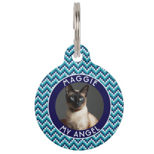 Mooie Kattenvader Cadeau Chevron Symmetrie Huisdierpenning