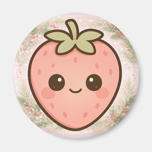 Mooie Kawaii Aardbeimagneet Magneet (Voorkant)