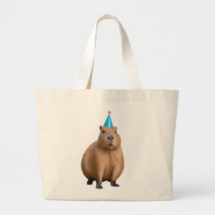 Mooie Kawaii Capybara Aesthetic Illustratie Grote Tote Bag