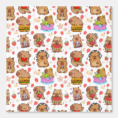Mooie Kawaii Capybara Behang voor Peuterkamer (Voorkant)