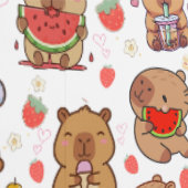 Mooie Kawaii Capybara Behang voor Peuterkamer (Zoom)