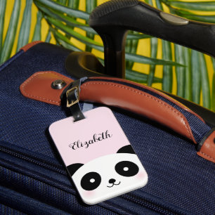 Mooie Kawaii Cartoon Panda Beer Aangepaste Naam Ro Bagagelabel