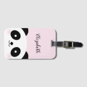 Mooie Kawaii Cartoon Panda Beer Aangepaste Naam Ro Bagagelabel (Voorkant (horizontaal))