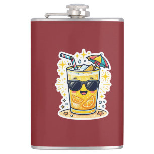 Mooie Kawaii Coole Zomer Tropische Drank Zonnebril Heupfles