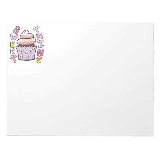 Mooie Kawaii Cupcake met tekst Notitieblok (Voorkant)