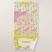 Mooie Kawaii Doodle Pastel Klodders Badhanddoek (Badhanddoek)