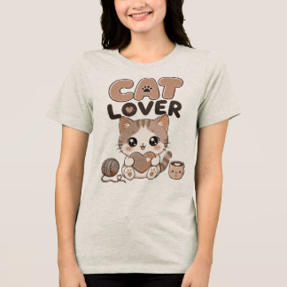 Mooie Kawaii Kat Liefhebber Shirt Schattige Kitten