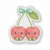 Mooie Kawaii Kersen Paar Vinyl Sticker (Voorkant)