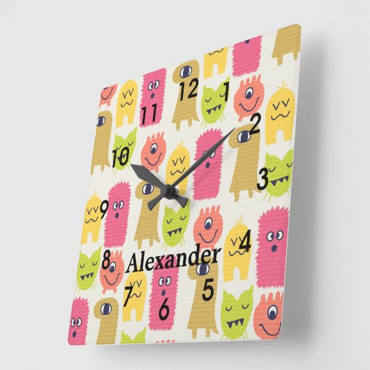 Mooie Kawaii Monsters Kinderkamer Klok (Hoek)