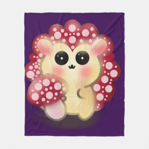 Mooie Kawaii Rode Paddenstoel Egeltje Art Fleece Deken