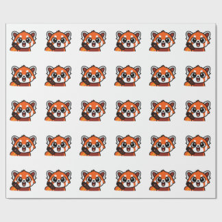 Mooie Kawaii Rode Panda Patroon Inpakpapier voor G