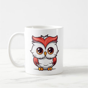 Mooie Kawaii Stijl Uil Cartoon Koffiemok