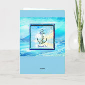 Mooie Kedge Anker en Ocean Wave Verjaardag Kaart (Achterkant)