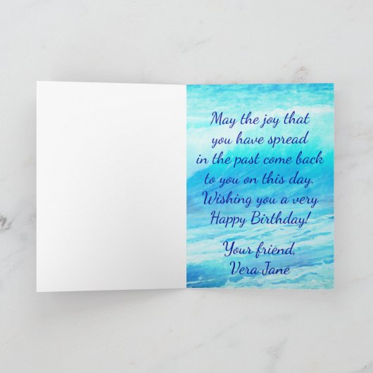 Mooie Kedge Anker en Ocean Wave Verjaardag Kaart (Binnen)