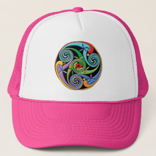 Mooie Keltische mandala met kleurrijke wervelingen Trucker Pet