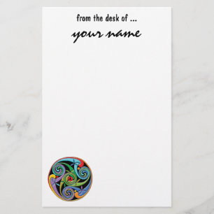 Mooie Keltische Mandala met kleurrijke zwammen Briefpapier