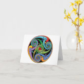 Mooie Keltische Mandala met kleurrijke zwammen Kaart (Gele Bloem)