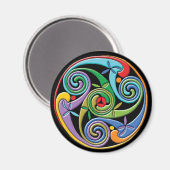Mooie Keltische Mandala met kleurrijke zwammen Magneet (Voorkant / Achterkant)