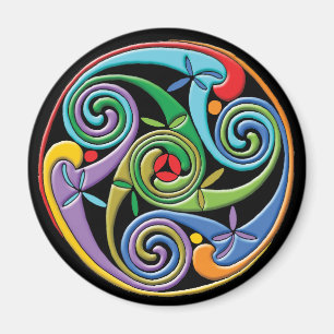 Mooie Keltische Mandala met kleurrijke zwammen Magneet