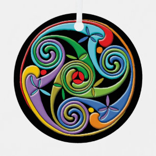 Mooie Keltische Mandala met kleurrijke zwammen Metalen Ornament